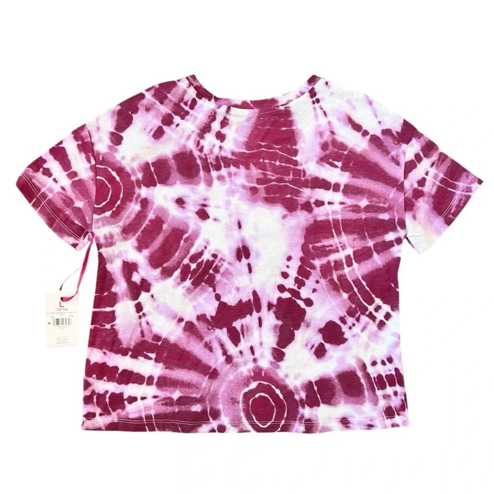 NWT Justice Sequin Tie-Dye Pink Cropped Top